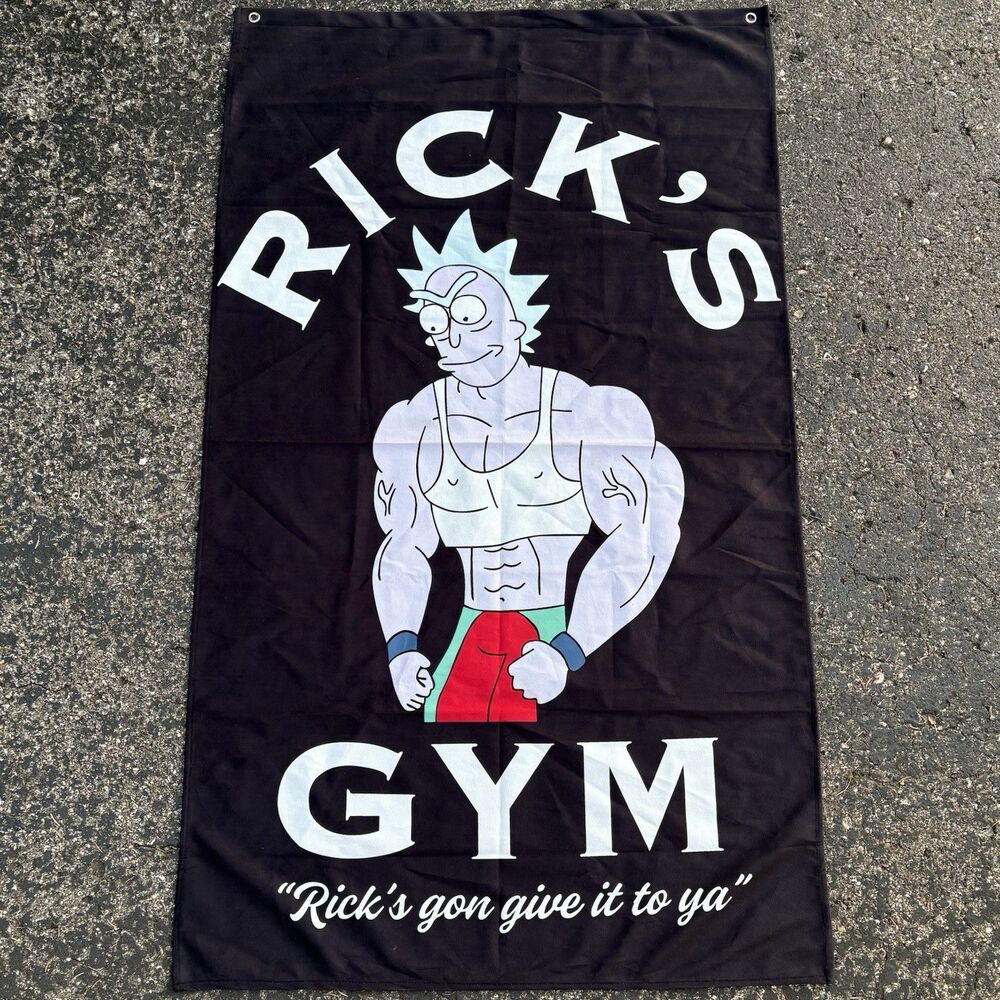 Rick And Morty Rick’s Gym Flag Banner 50x30 Adult Swim